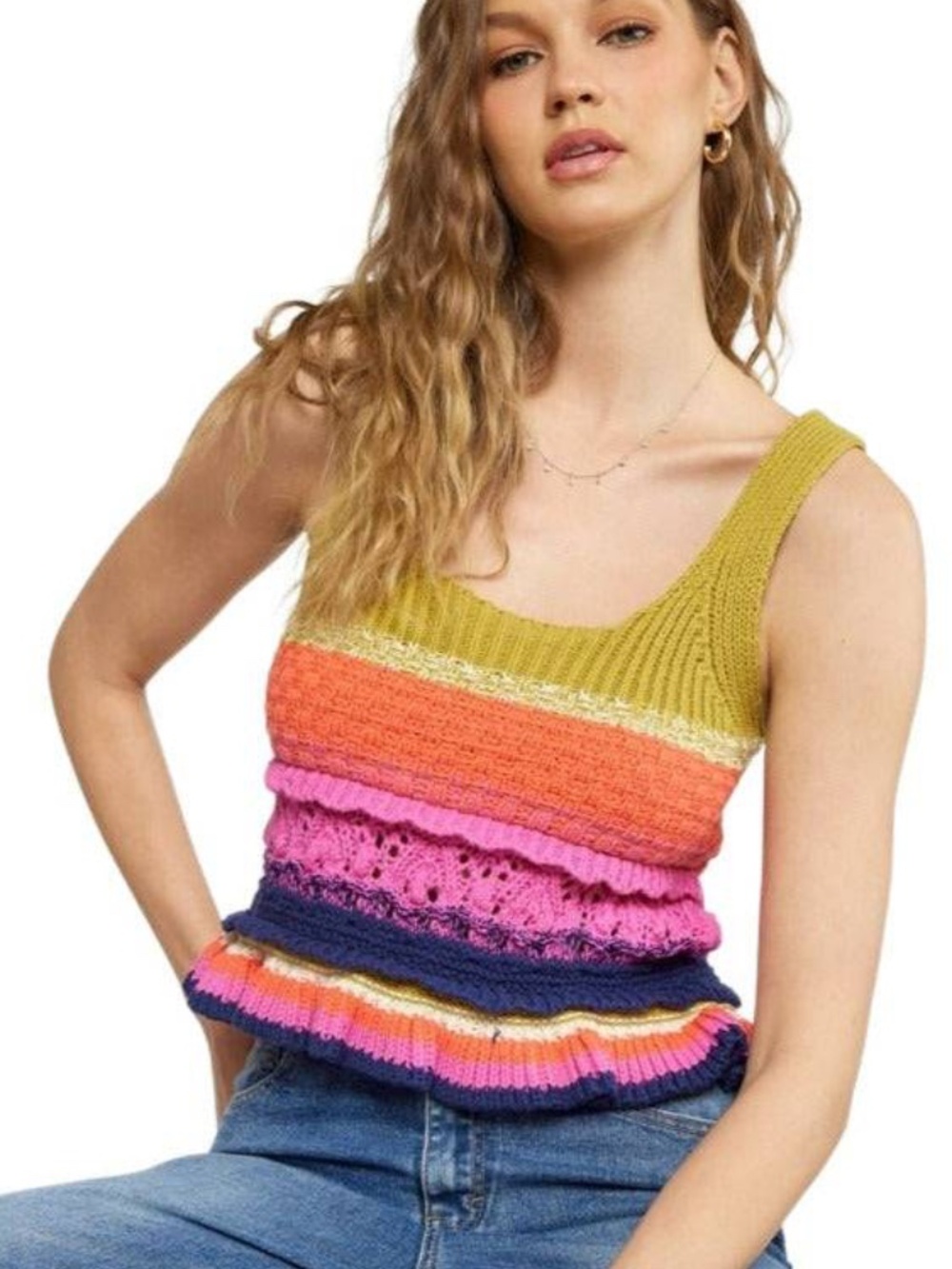 NWT Crochet Knit Tank Top